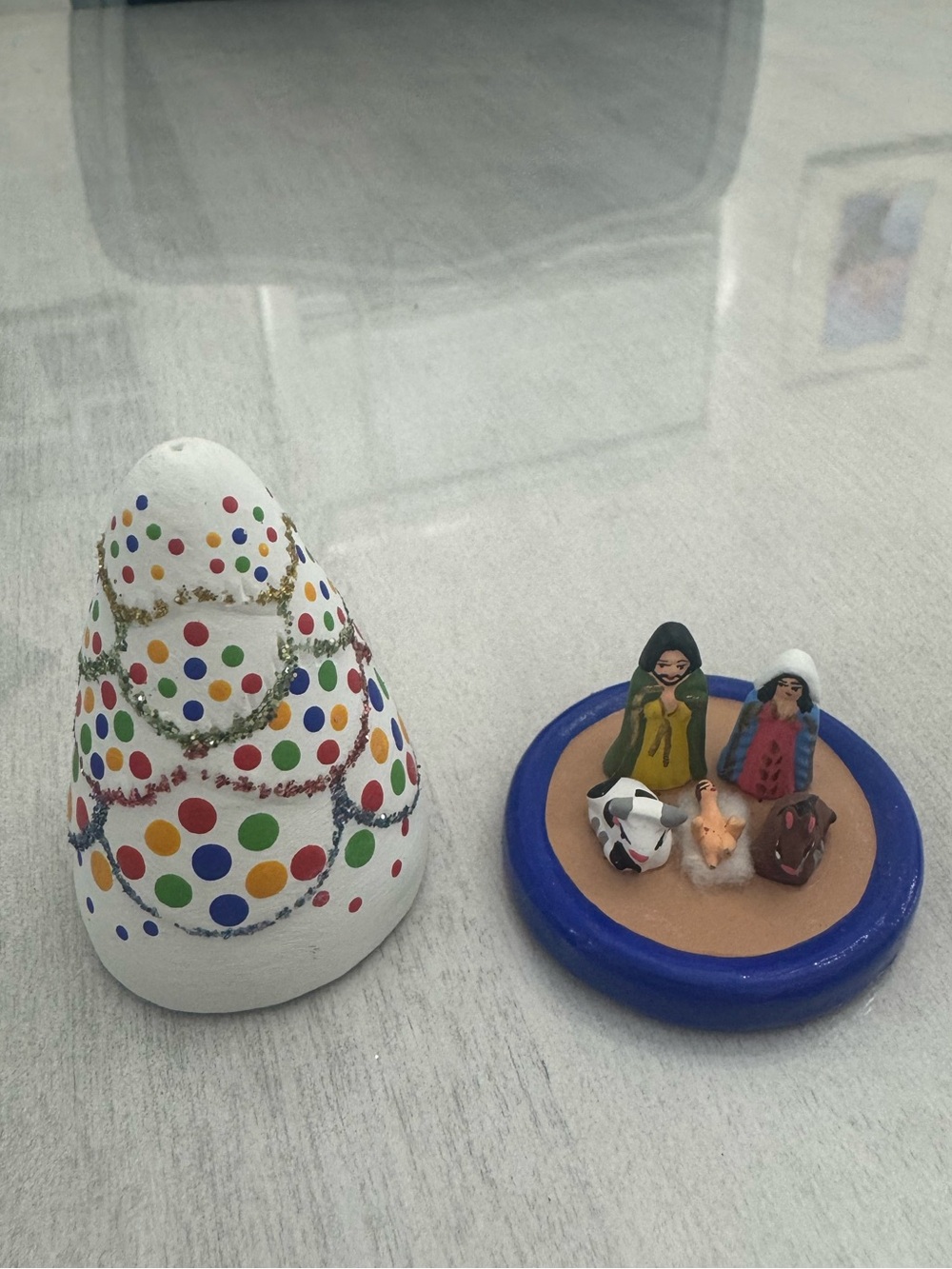 El Salvador Handmade Ceramic Nativity Christmas Tree